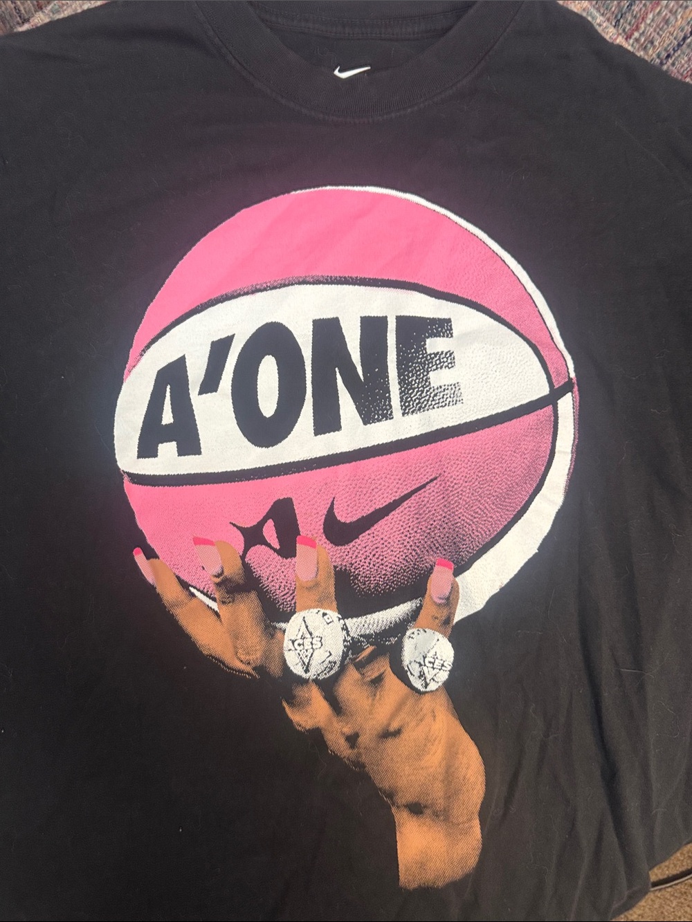 Nike Sz S And One Tee Pink and Black